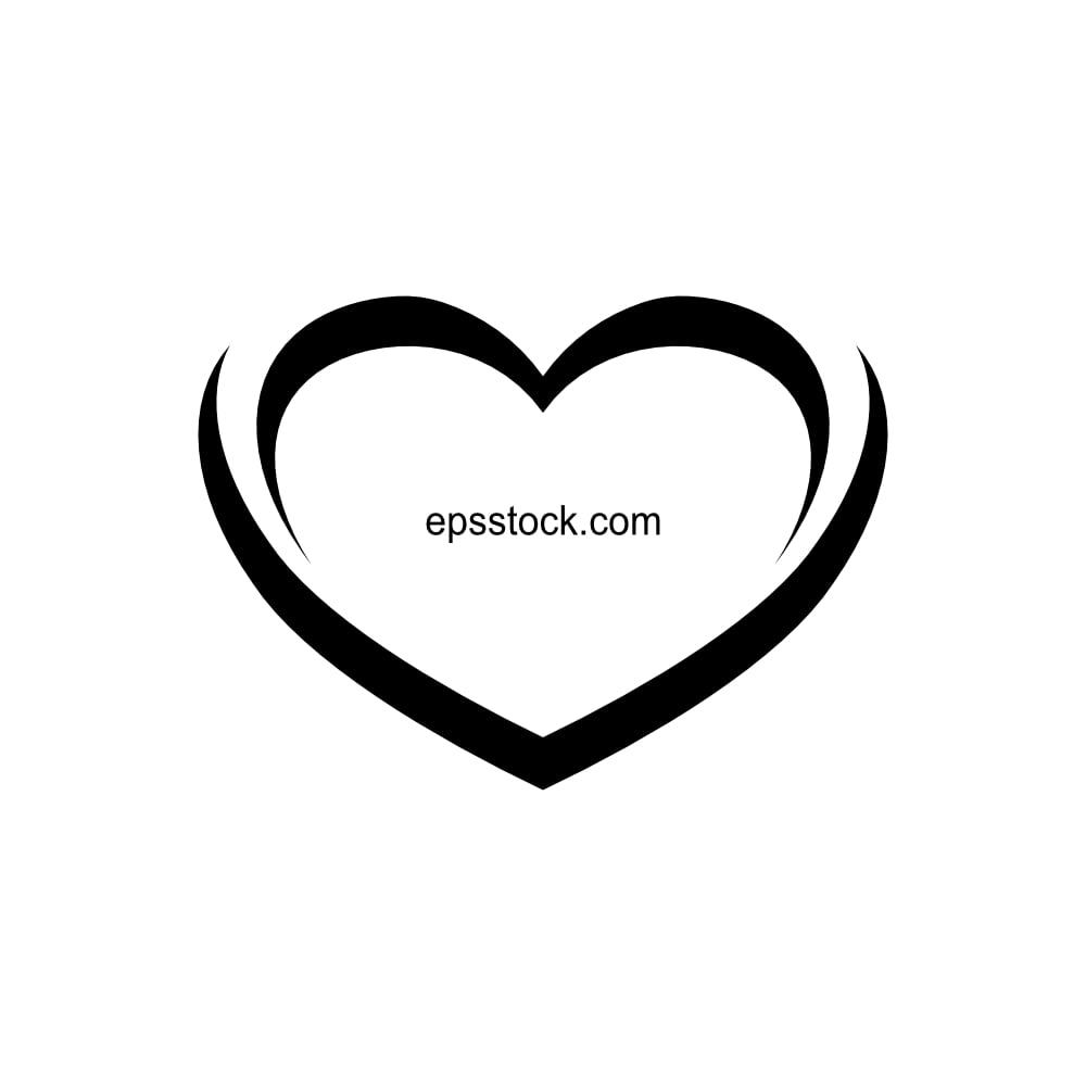 wedding ceremony heart, black isolated vector silhouette