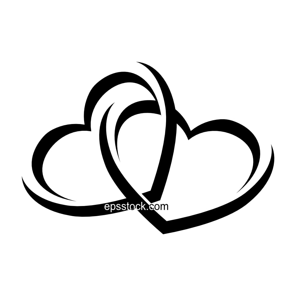 wedding Rings , black isolated vector silhouette