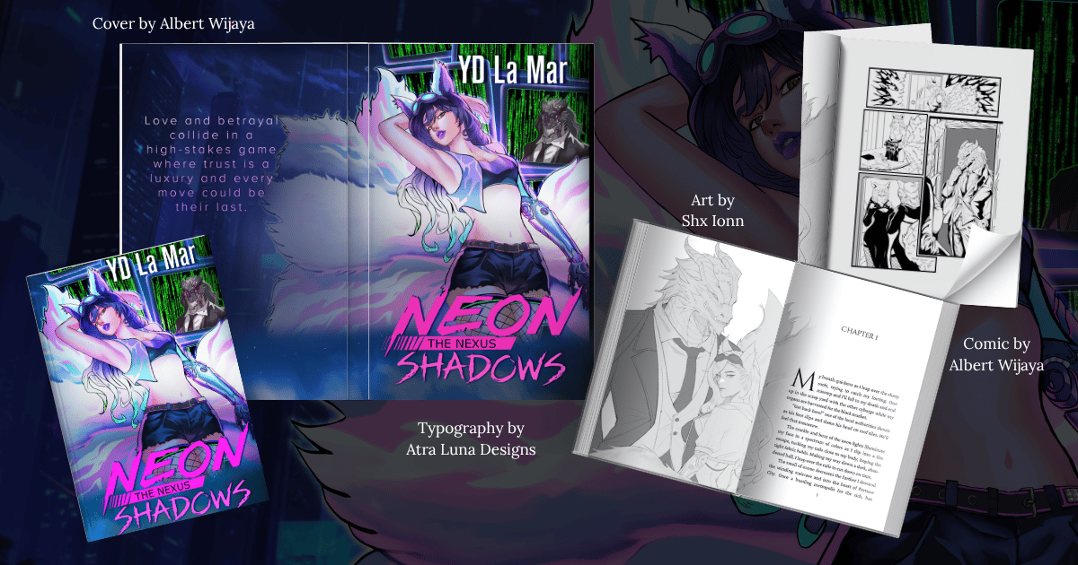 Neon shadows new look cyberpunk sci fi romance monster romance author yd la mar