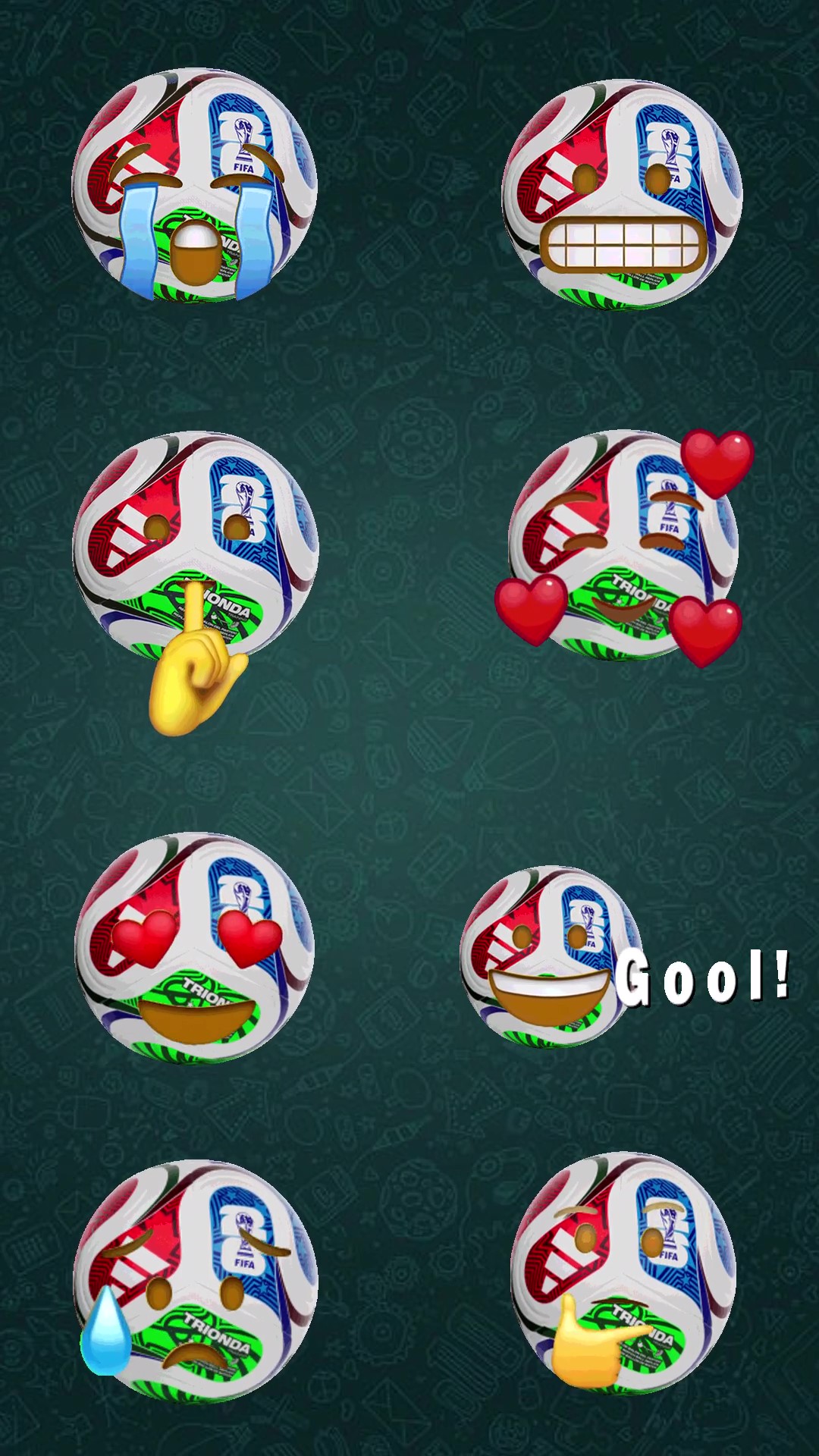 stiker, world cup, trionda emoji,
