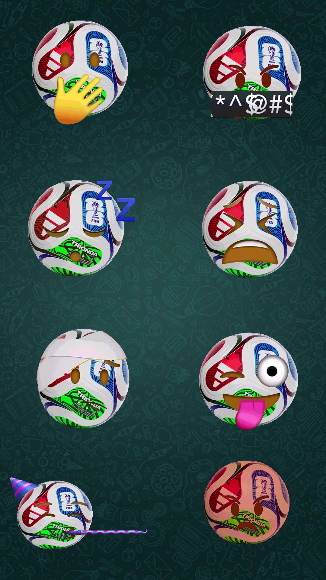 stiker, world cup, trionda emoji,