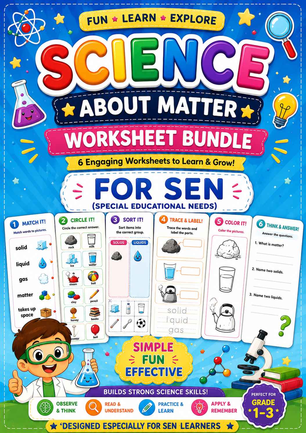 States of Matter SEN Worksheet Bundle | Special Education Science ...