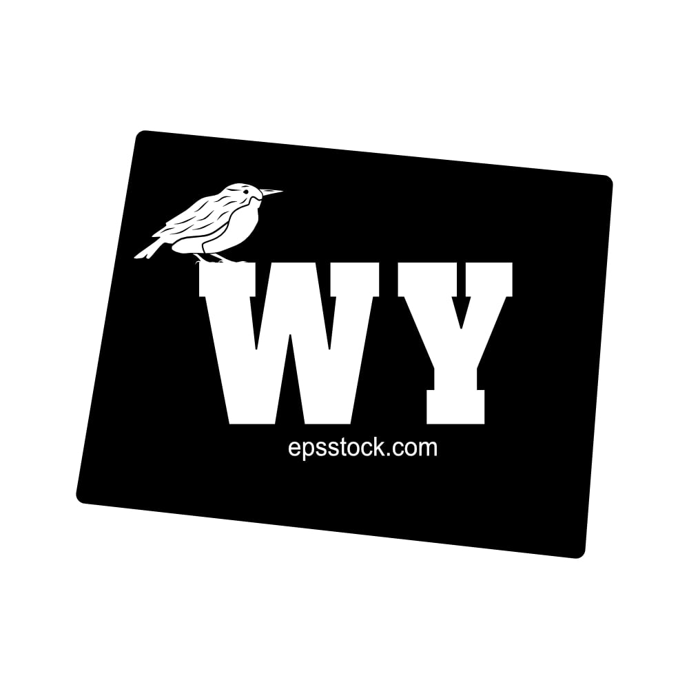 Wyoming State symbol, black isolated vector silhouette