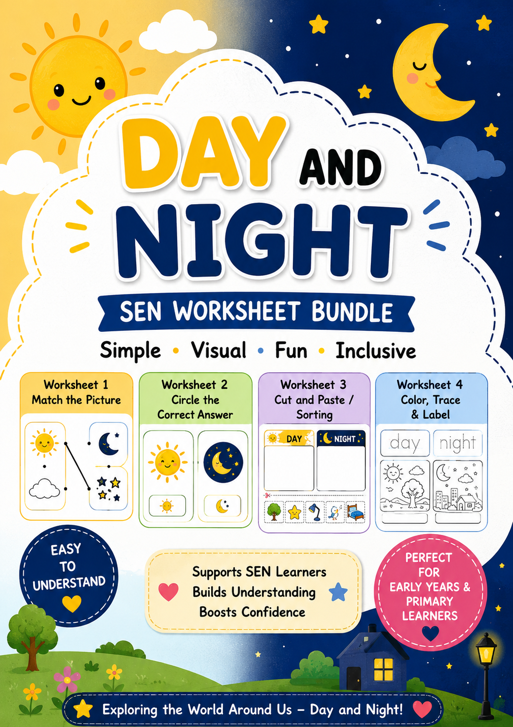 Sen Worksheets.pdf Day and Night SEN Worksheet Bundle | Special Education Science ...
