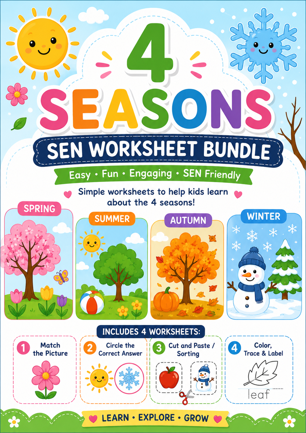 Sen Worksheets.pdf 4 Seasons SEN Worksheet Bundle | Special Education Science Activities ...