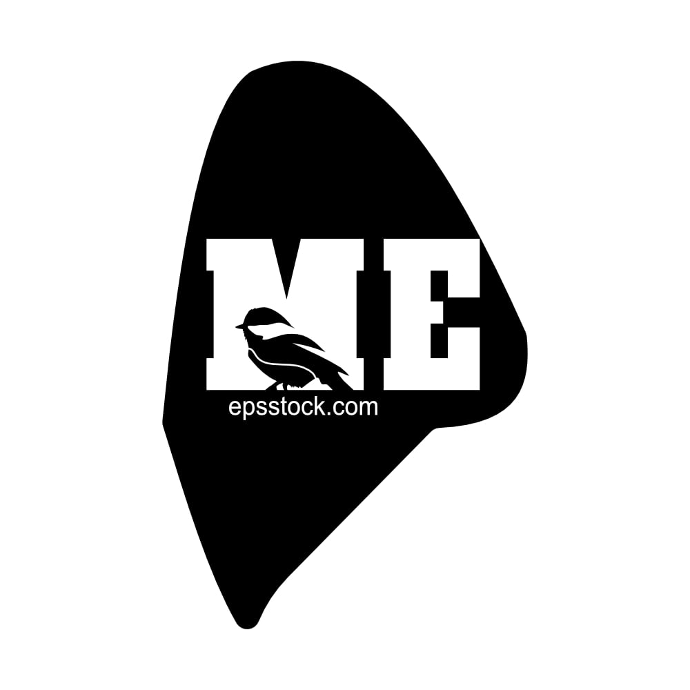 Maine State symbol, black isolated vector silhouette