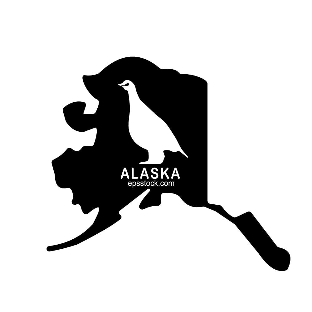 Alaska state symbol, black isolated vector silhouette