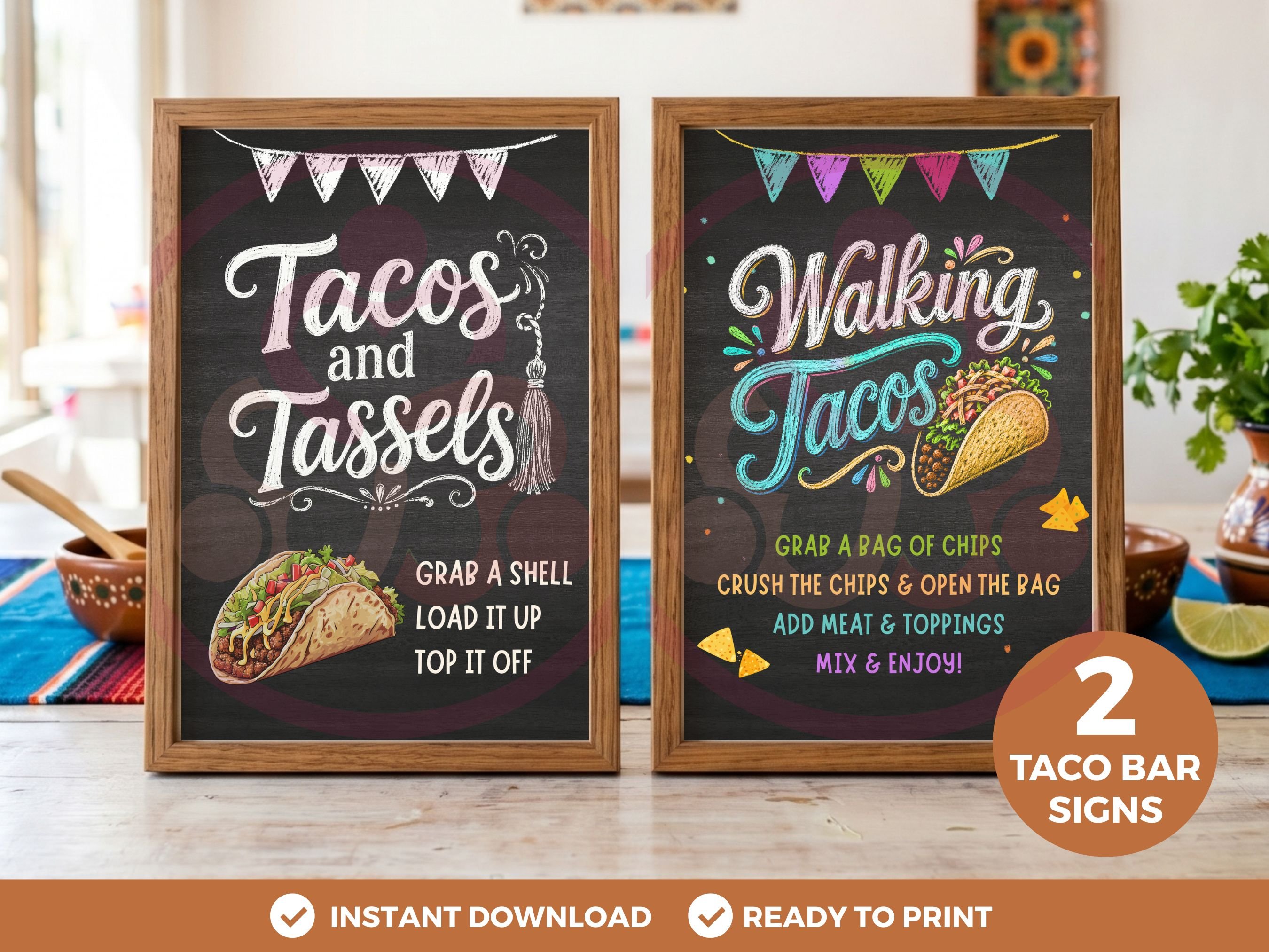 Taco Bar Signs & Food Label Signs Bundle - Payhip