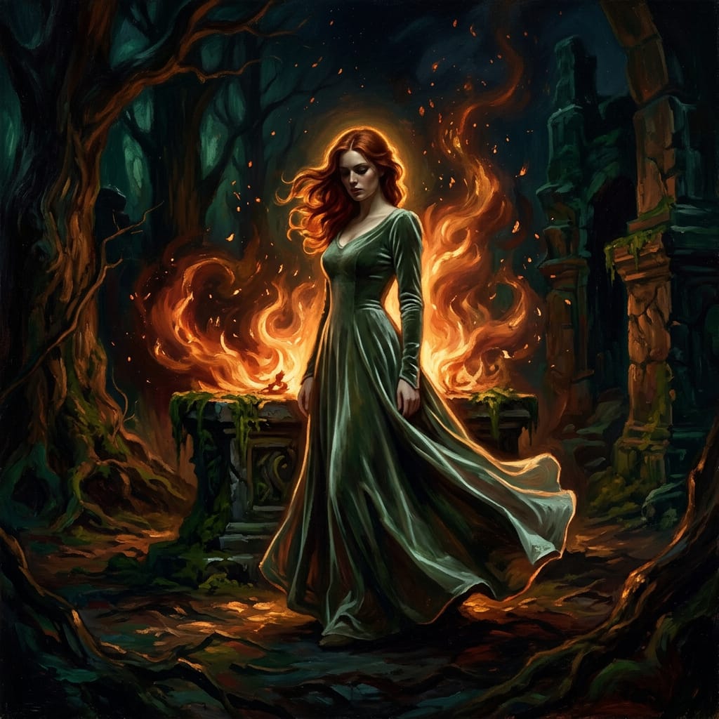 Elara, from the Silver Wraith's Firelight Queen by Ophelia Kee