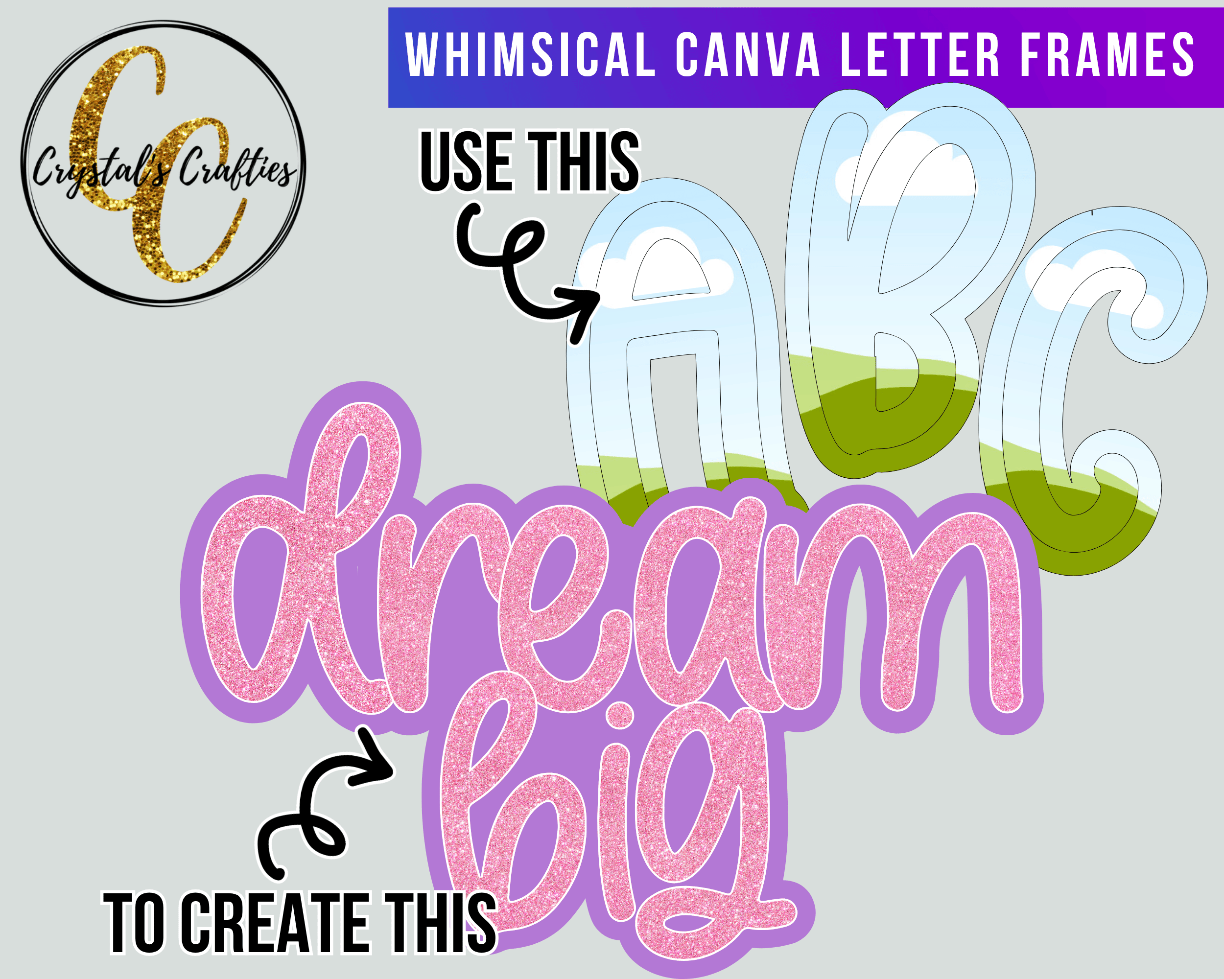 Slide In Lettering Frames Whimsical Canva Letter Frames - Payhip