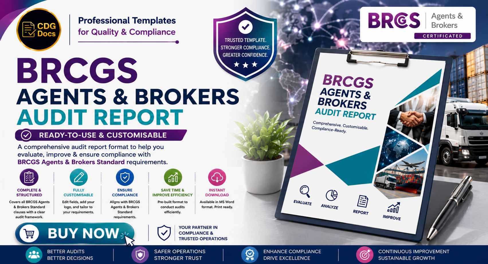 BRCGS Agents and Brokers Audit Report Template | Editable Word PDF ...