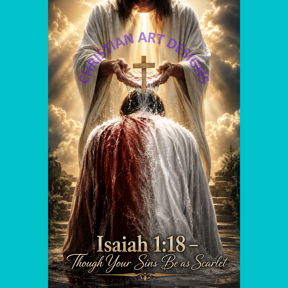 Isaiah 1:18 Wall Art Print – Though Your Sins Be as Scarlet – Christian ...