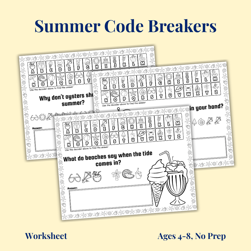 Summer Code Breakers Worksheet Pack