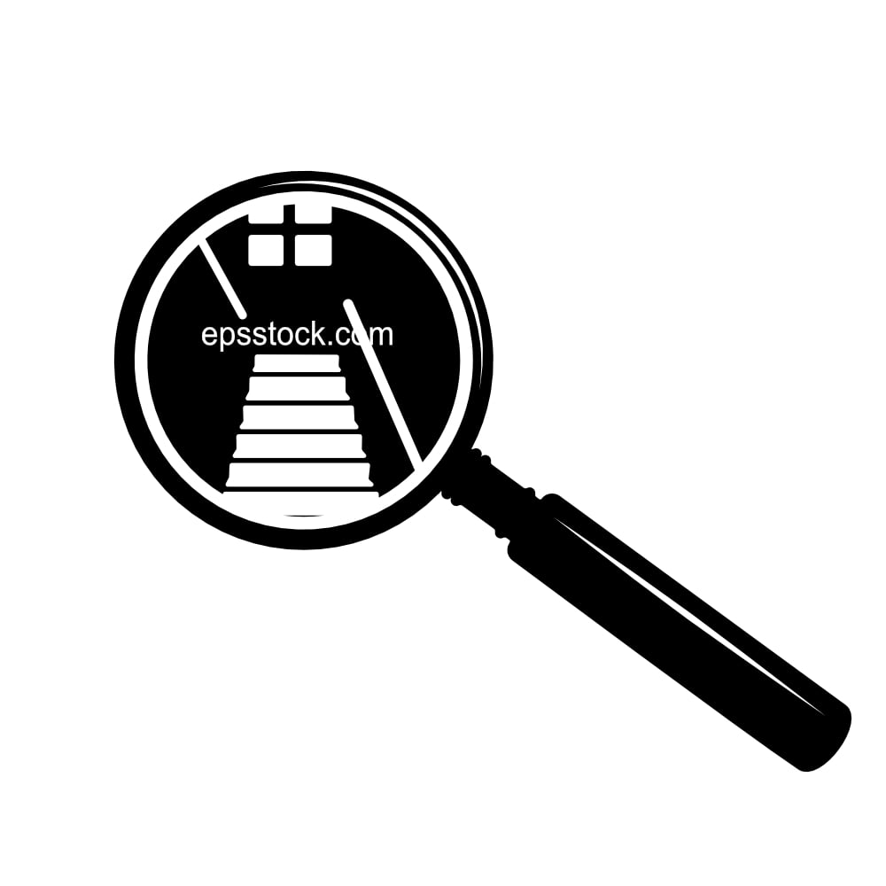 Real estate appraiser, black isolated vector silhouette