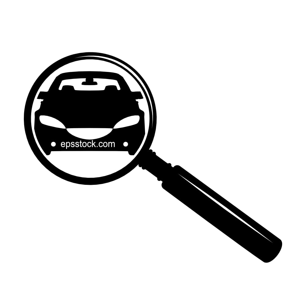 Vehicle appraiser, black isolated vector silhouette