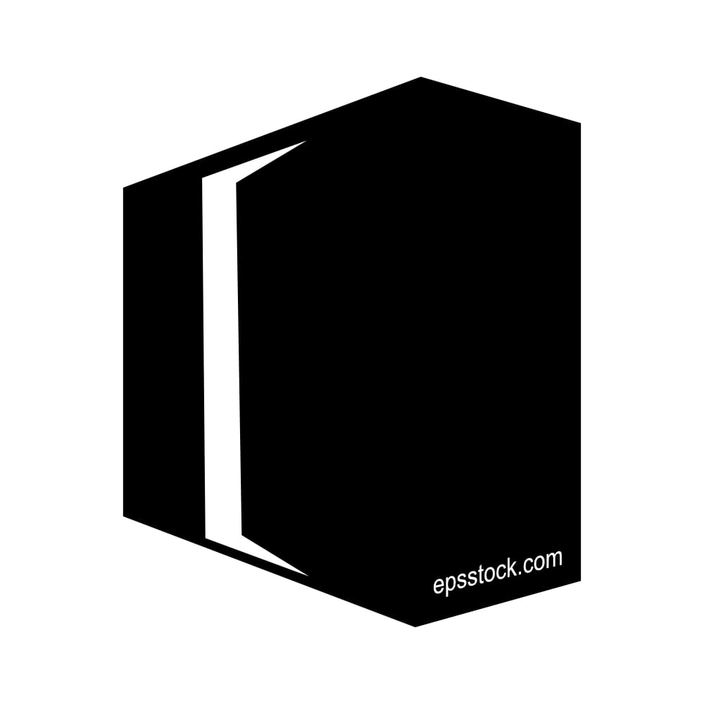 office symbol, black isolated vector silhouette