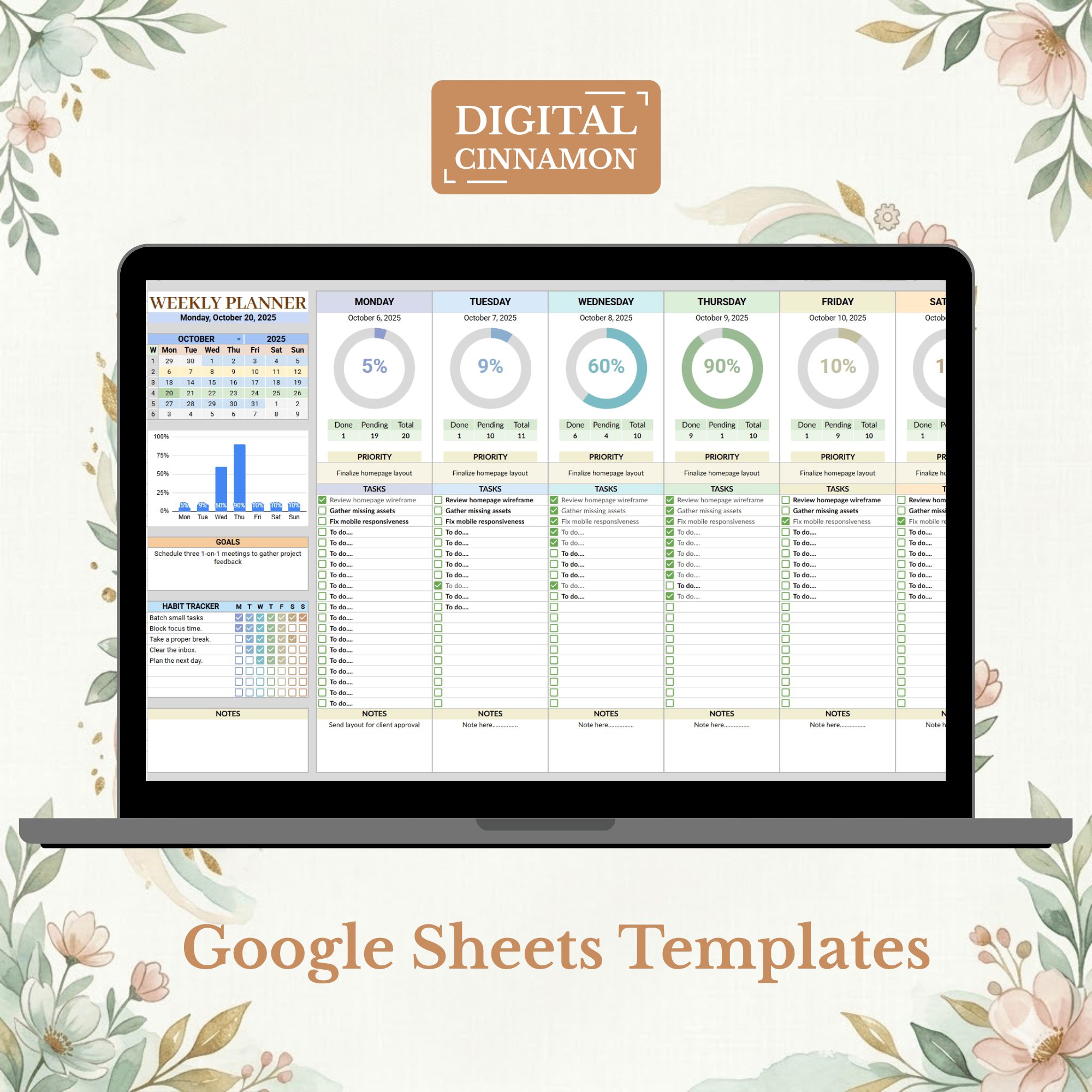 DigitalCinnamon - Digital & Printable Planners - Google Sheets Templates