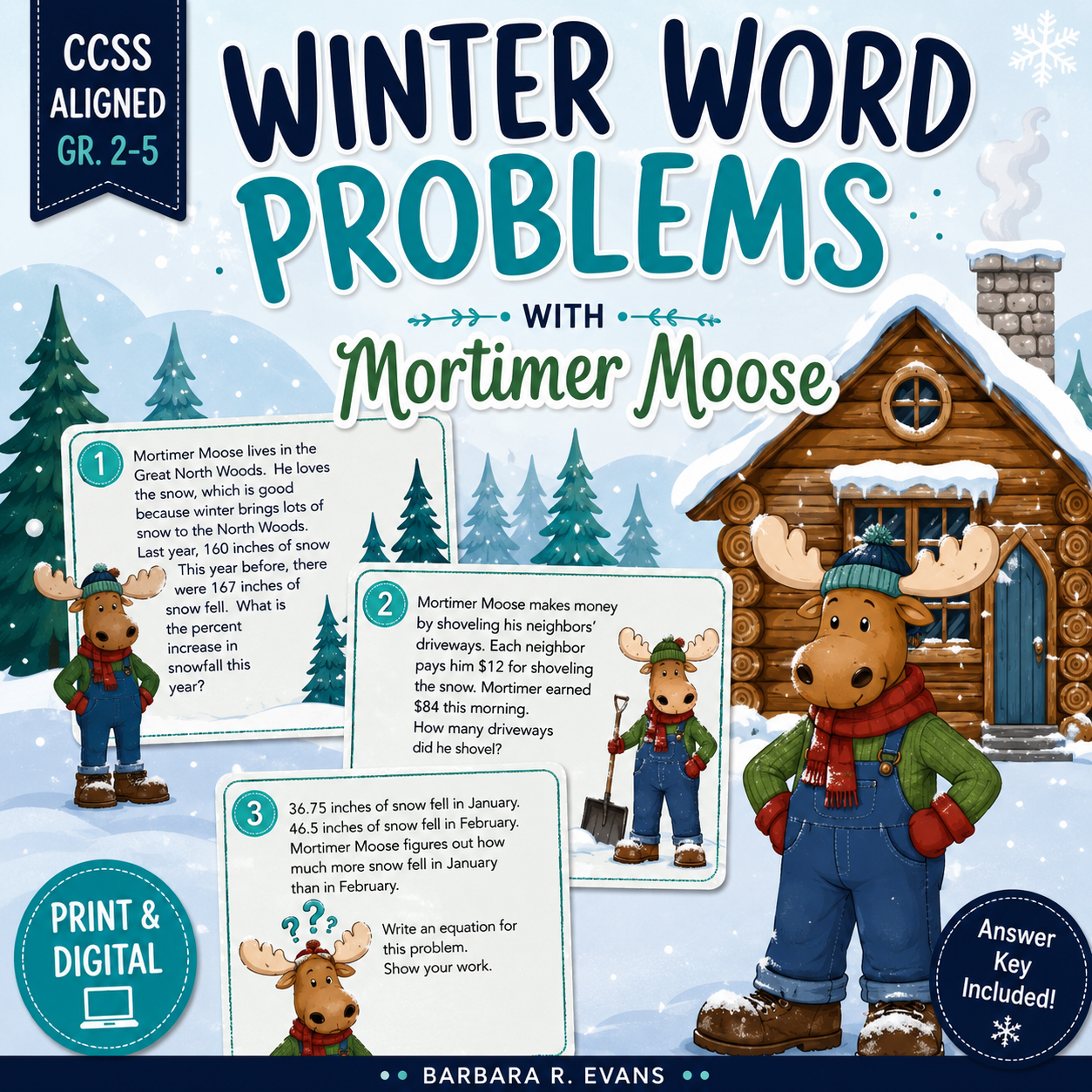 MATH WORD PROBLEM TASK CARDS : Story Problems, Math Journals