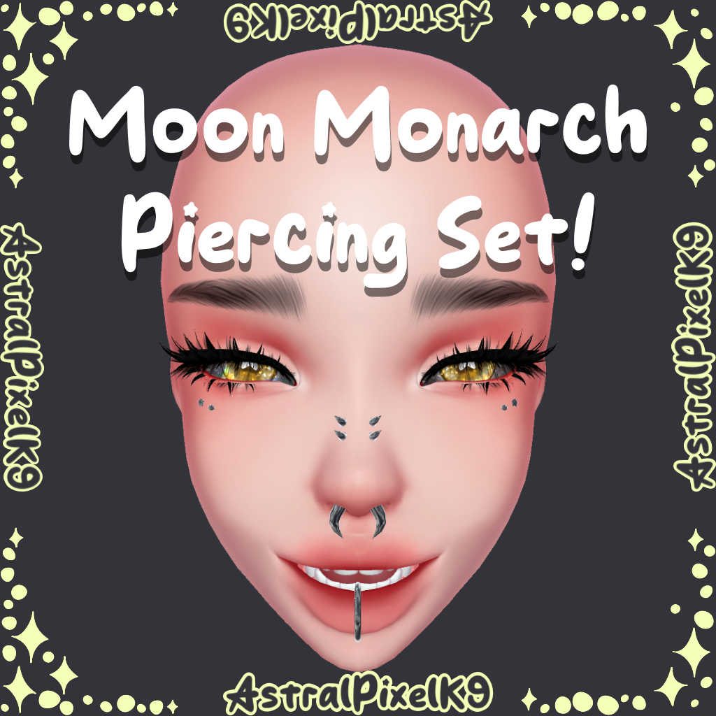 ✦ Moon Monarch Piercings (Low Poly & Free)
