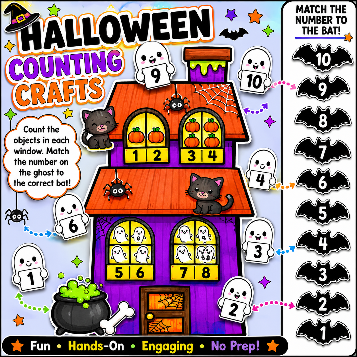 Halloween Haunted House Math Craft | Bulletin Board & Classroom Activities