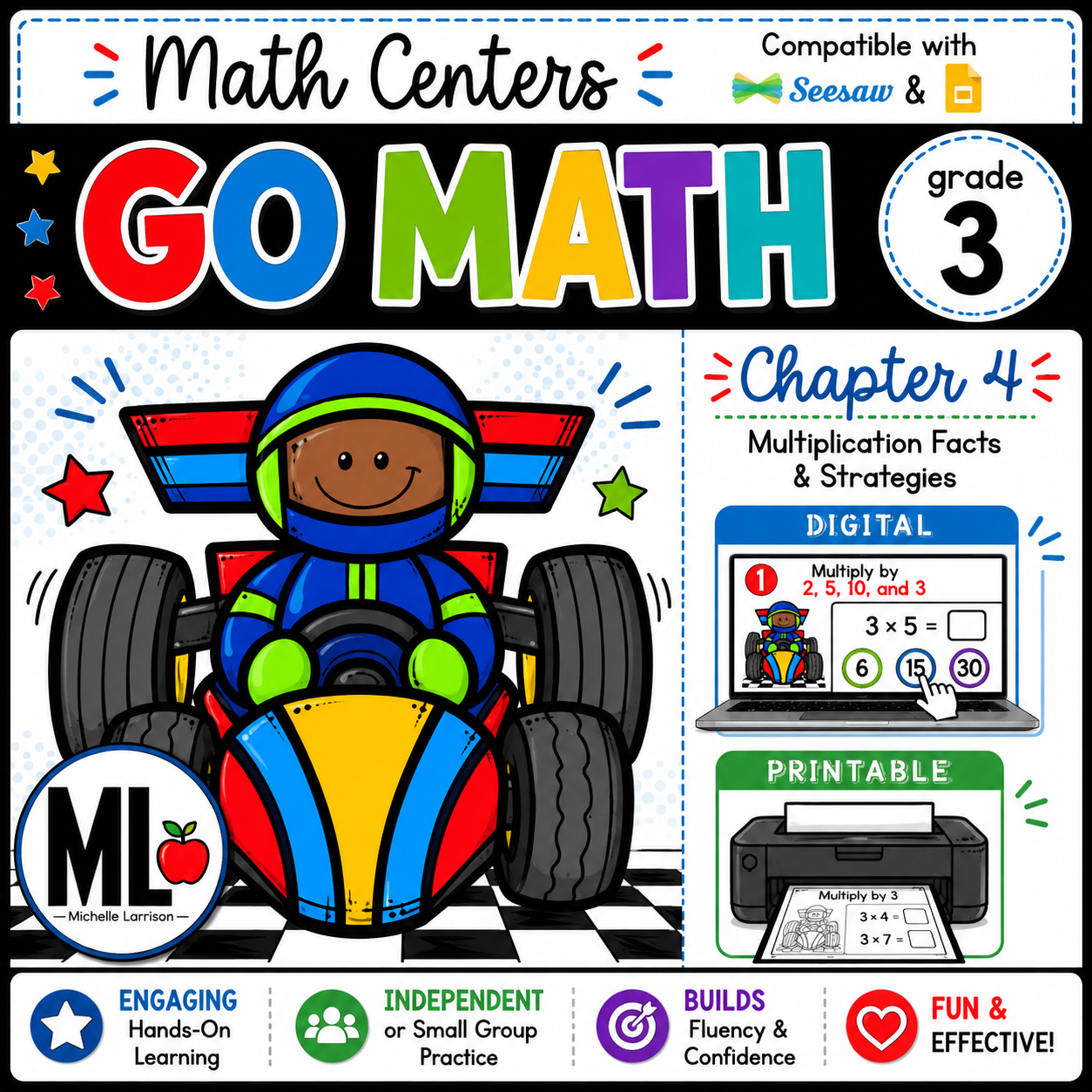Go Math Chapter 4 Centers | Multiplication Facts & Strategies | Printable & Digital Activities