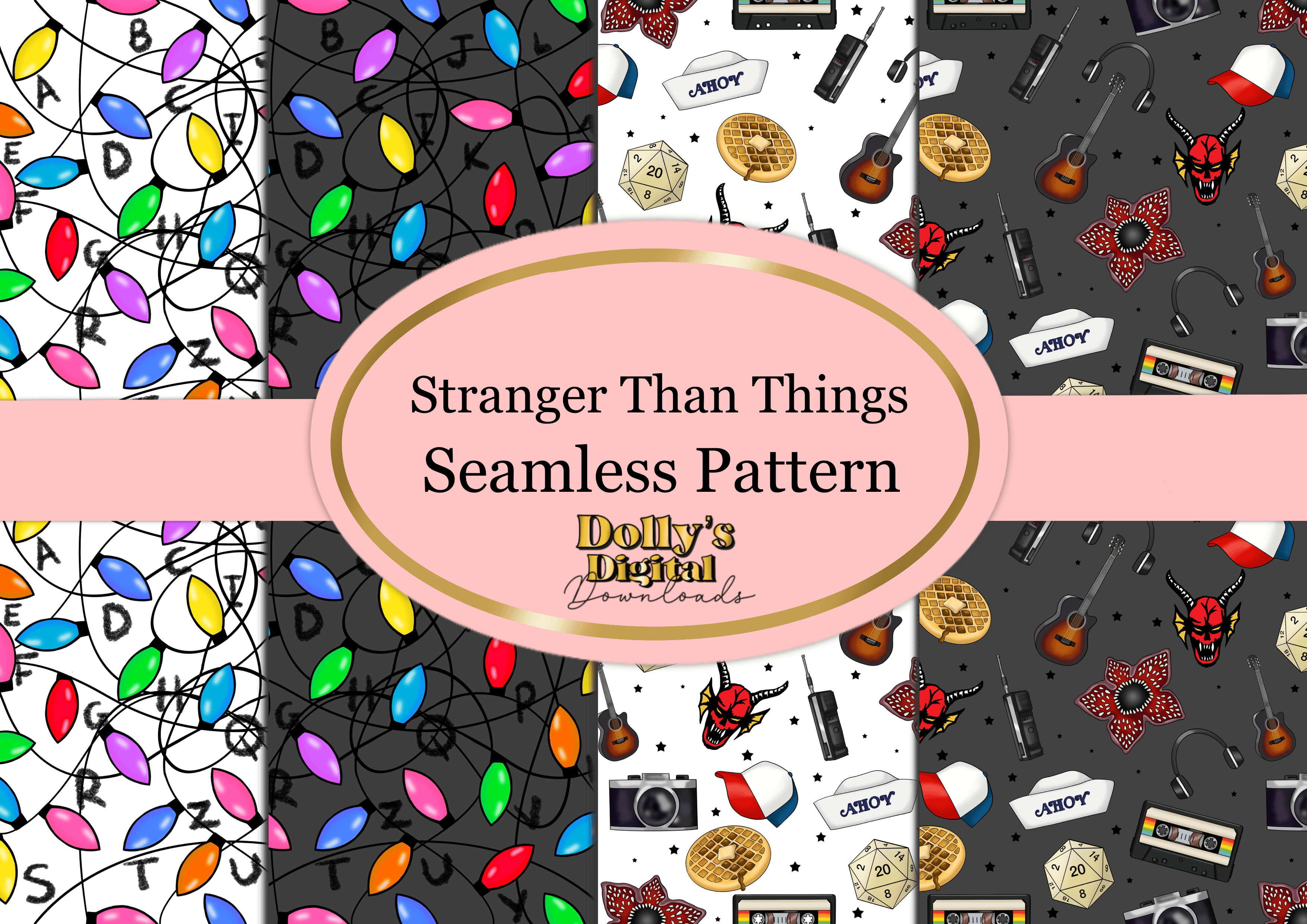 Strangerfit Pattern Stranger Than Things Seamless Patterns - Payhip