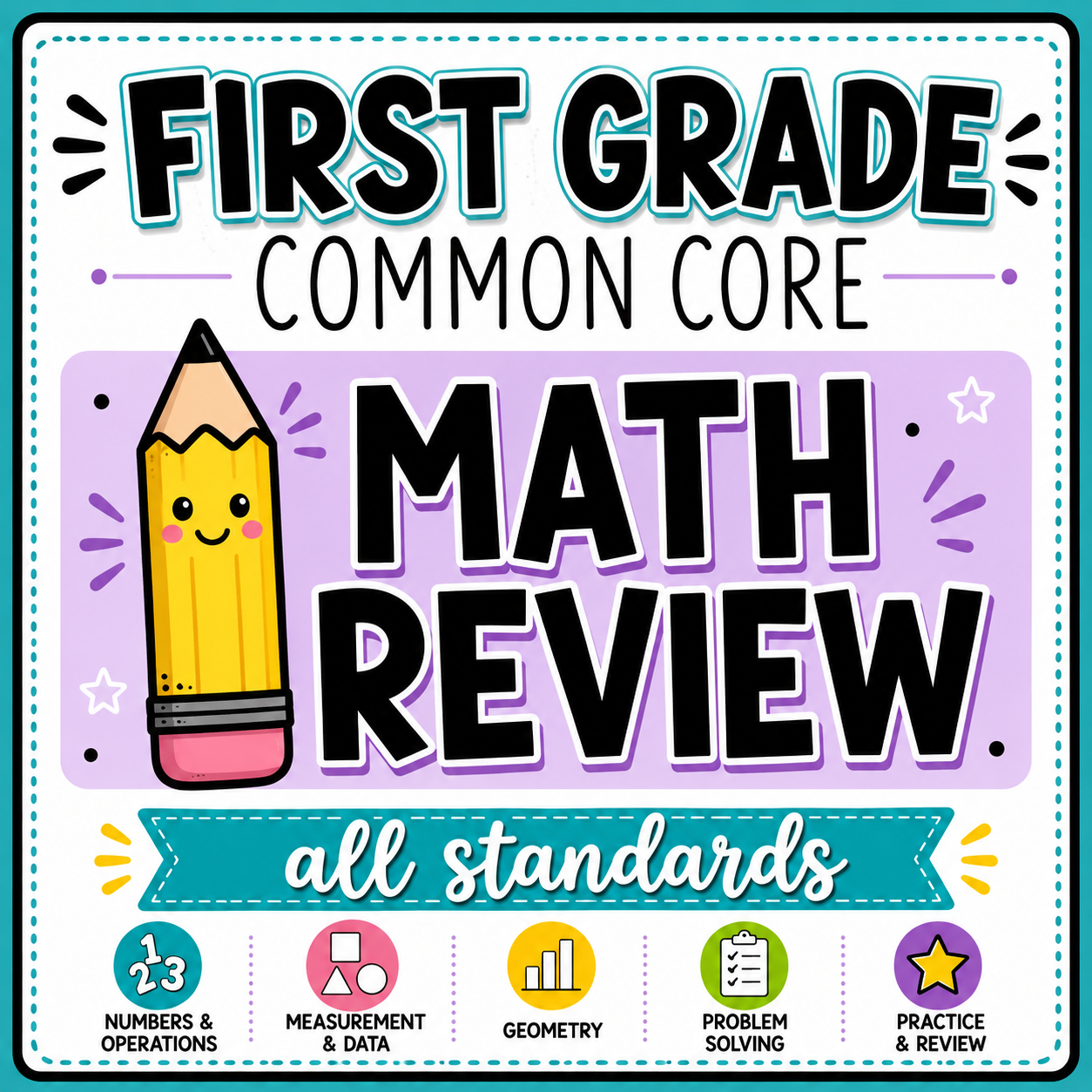 1st Grade Math Review Worksheets | End-of-Year Practice & Test Prep Activities