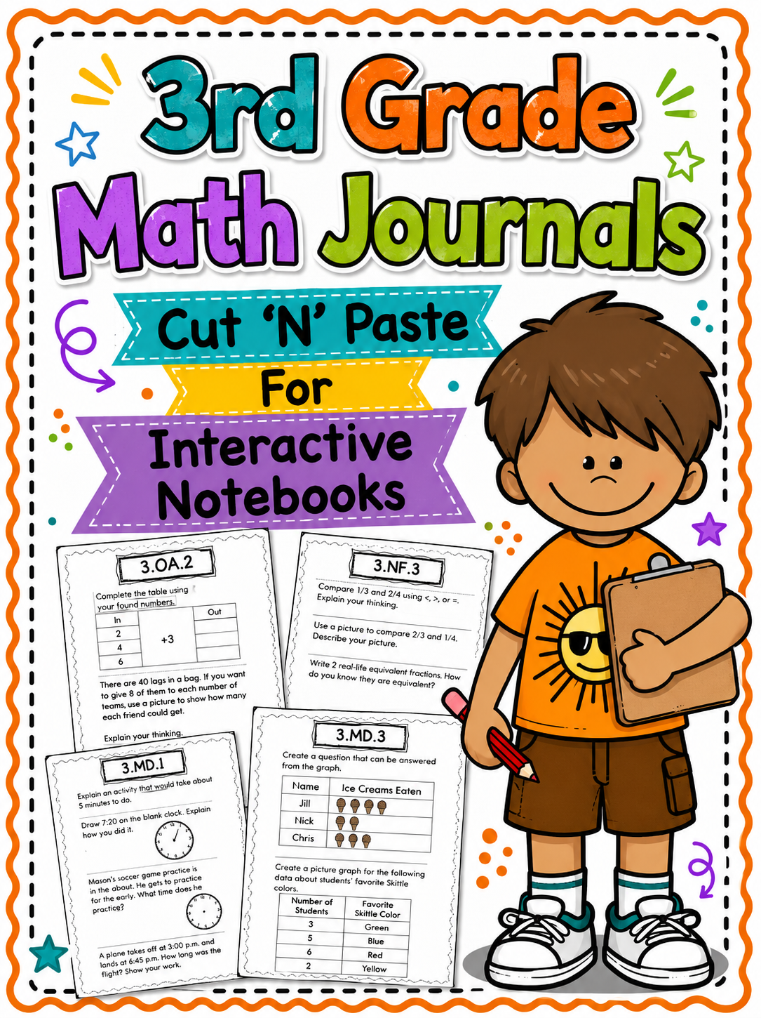 3rd Grade Math Journals for Interactive Notebooks | Common Core Aligned Activities