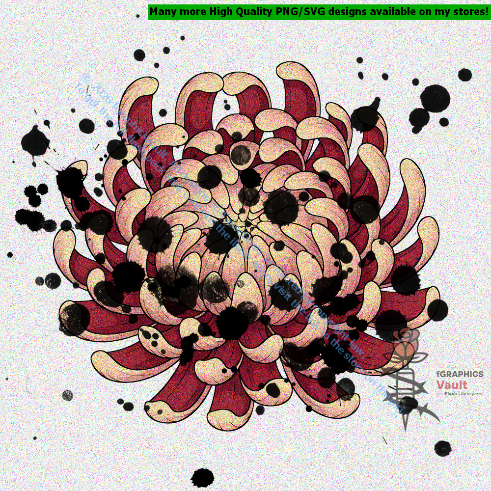 Collection of Japanese Kiku chrysanthemum tattoo flash designs featuring traditional irezumi floral artwork, detailed flower motifs, and tattoo reference illustrations.