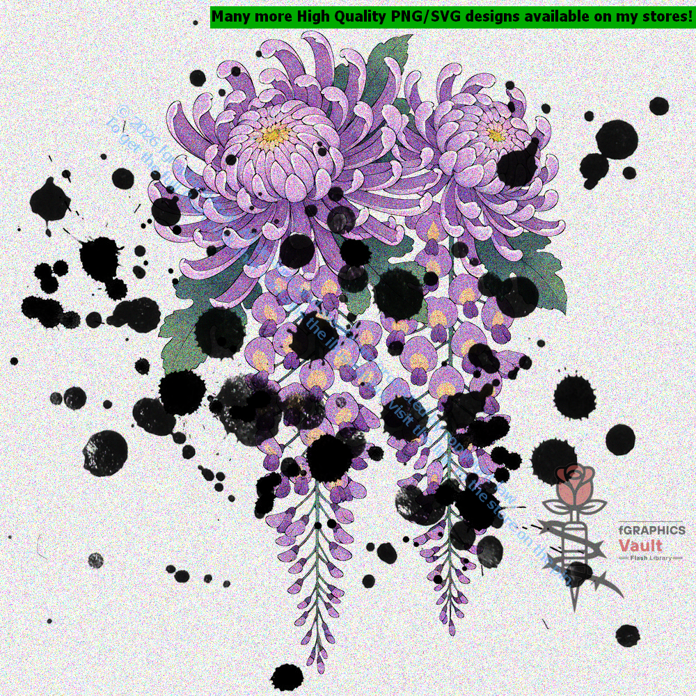 Collection of Japanese Kiku chrysanthemum tattoo flash designs featuring traditional irezumi floral artwork, detailed flower motifs, and tattoo reference illustrations.