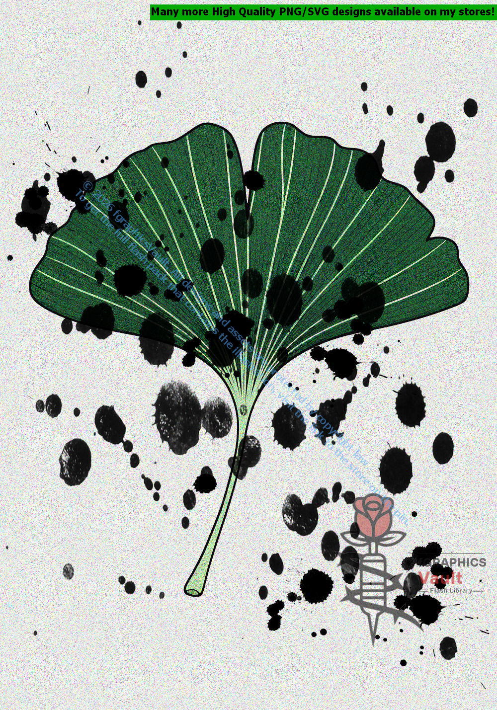 Collection of 42 ginkgo leaf tattoo flash designs featuring traditional Japanese irezumi artwork, botanical motifs, and detailed tattoo reference illustrations.