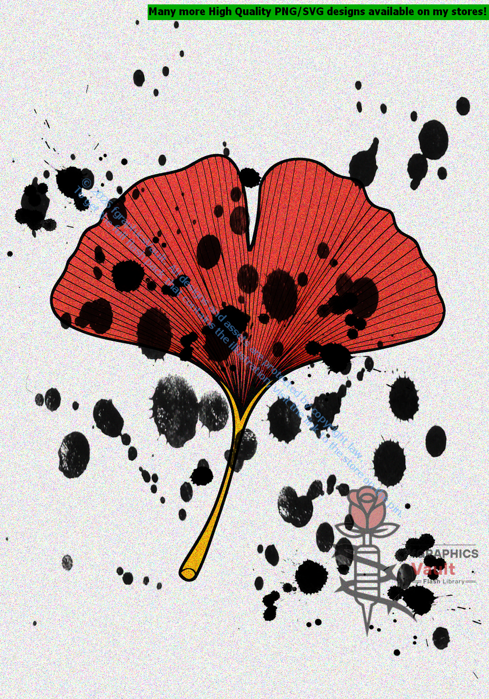 Collection of 42 ginkgo leaf tattoo flash designs featuring traditional Japanese irezumi artwork, botanical motifs, and detailed tattoo reference illustrations.