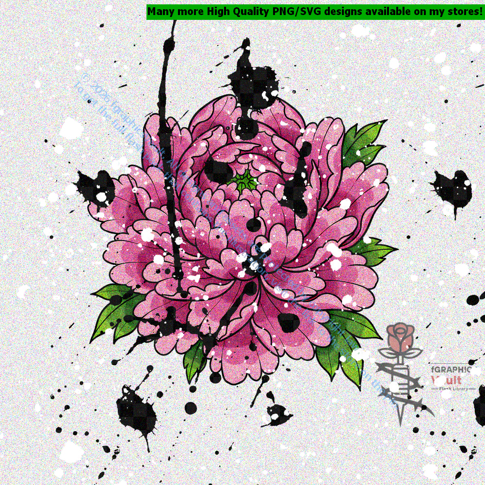 Collection of 83 Japanese peony flower tattoo flash designs featuring traditional irezumi botan motifs, ornamental floral artwork, and tattoo reference illustrations.