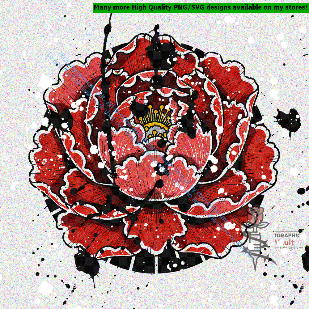 Collection of 83 Japanese peony flower tattoo flash designs featuring traditional irezumi botan motifs, ornamental floral artwork, and tattoo reference illustrations.