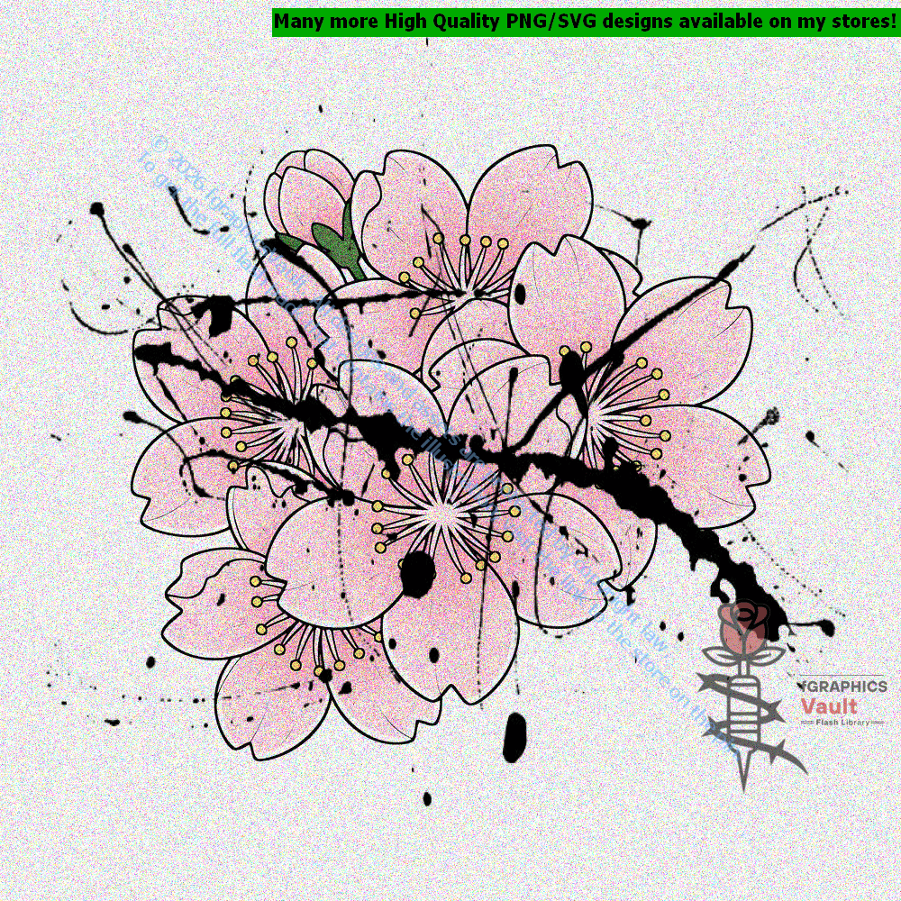 Collection of cherry blossom sakura tattoo flash designs featuring traditional Japanese irezumi artwork, floral motifs, and detailed tattoo reference illustrations.