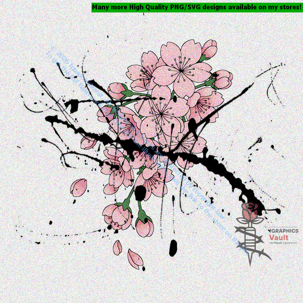 Collection of cherry blossom sakura tattoo flash designs featuring traditional Japanese irezumi artwork, floral motifs, and detailed tattoo reference illustrations.
