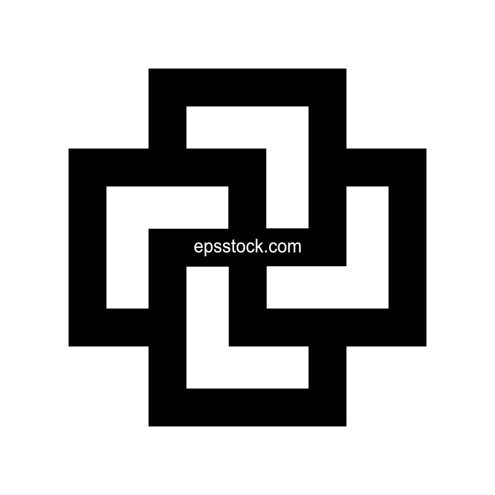 Tursaansidan, Finnish pagan symbol, black isolated vector silhouette