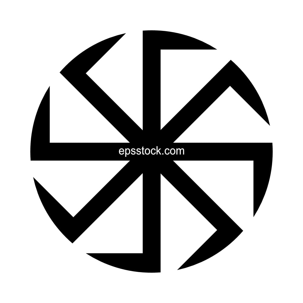 Neopaganism - Slavic Symbol , black isolated vector silhouette