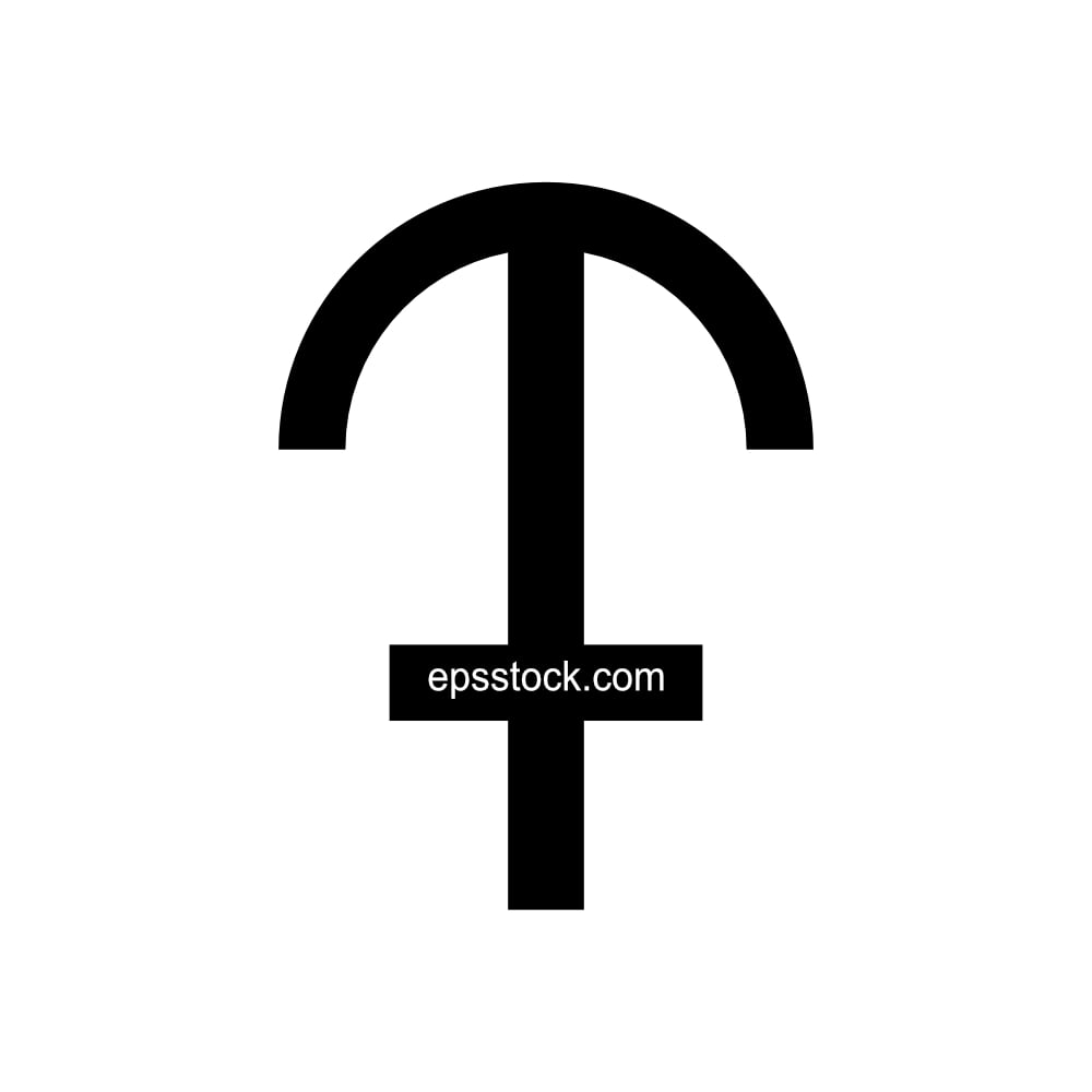 Chronos Greek Mythology symbol, black isolated vector silhouette