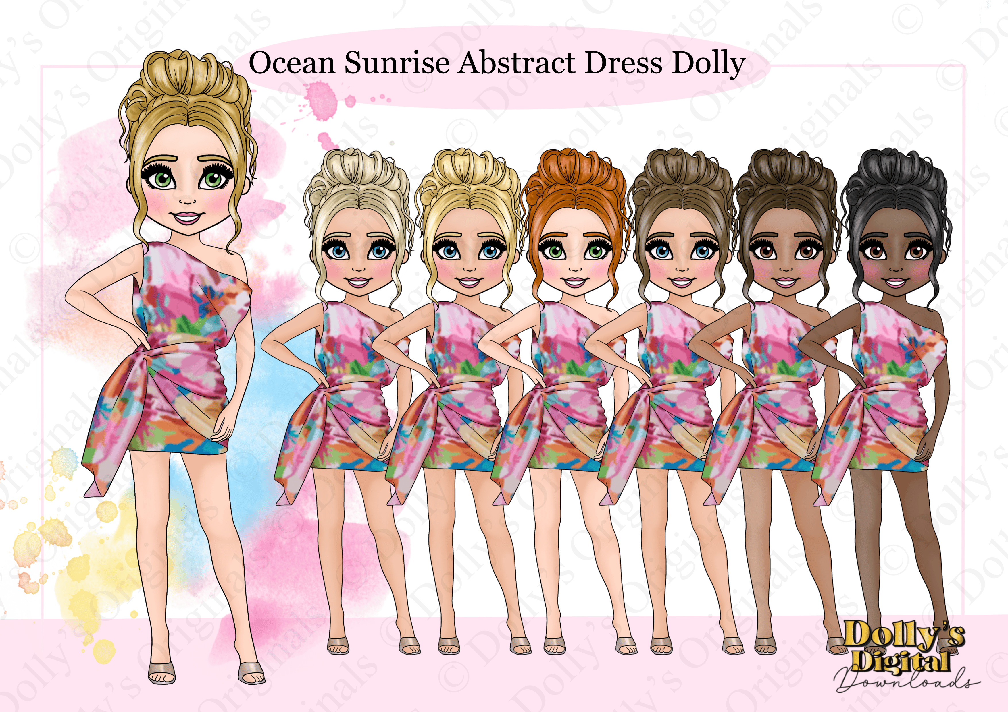 Ocean Sunrise Abstract Dress Dolly - Payhip