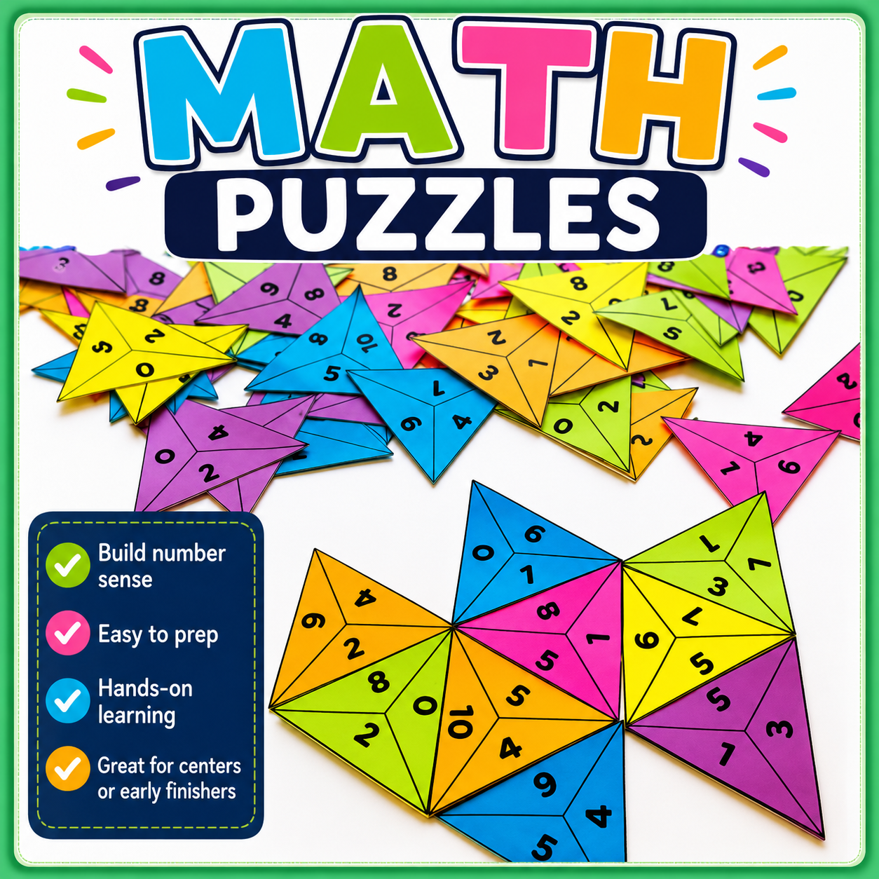 Make Ten Math Puzzle | Addition Facts Center & Critical Thinking Game
