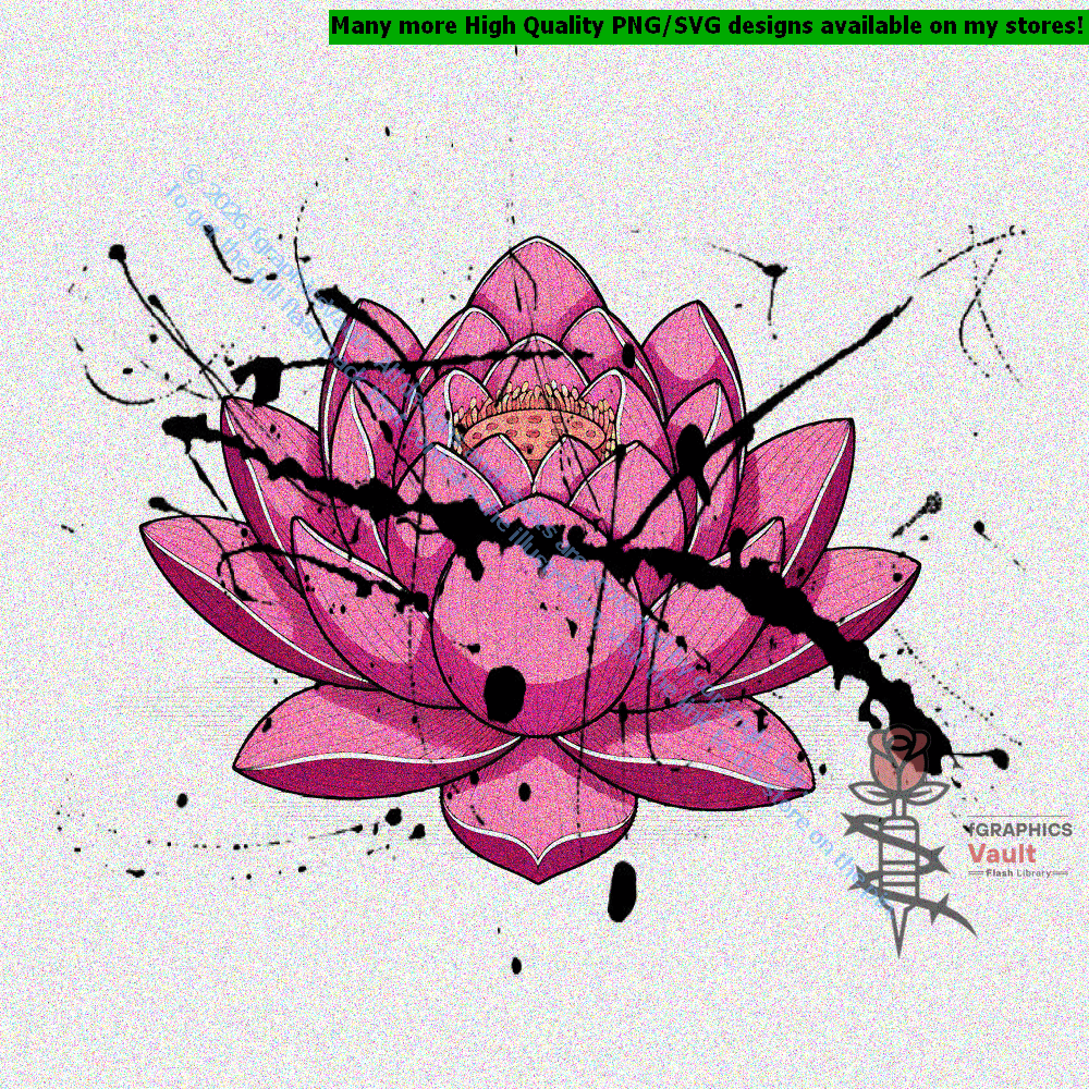 Collection of 60 Japanese lotus flower tattoo flash designs featuring traditional irezumi floral artwork, ornamental lotus motifs, and detailed tattoo reference illustrations.