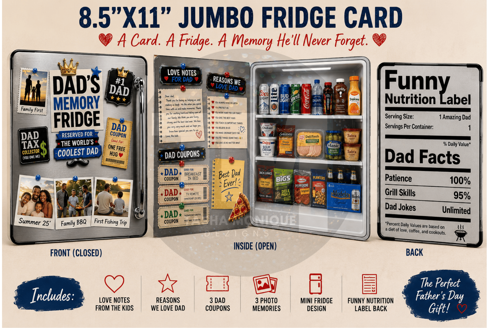 Editable Dad Mini Fridge Jumbo Card Template 8.5x11 - Payhip