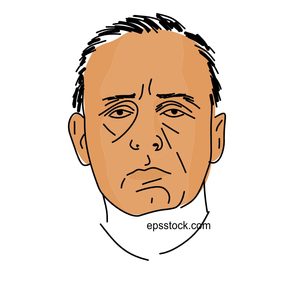 Joachim von Ribbentrop portrait, color vector illustration