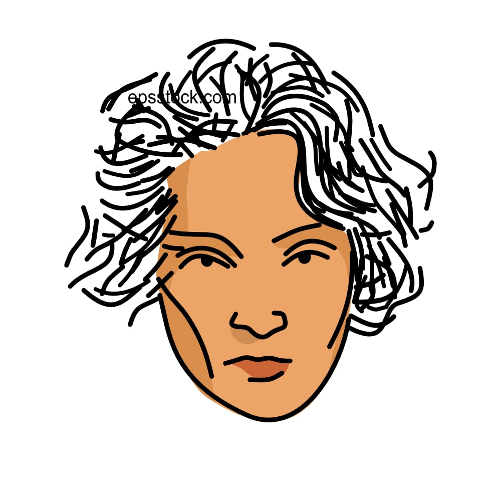 Marlene Dietrich Portrait, color vector illustration