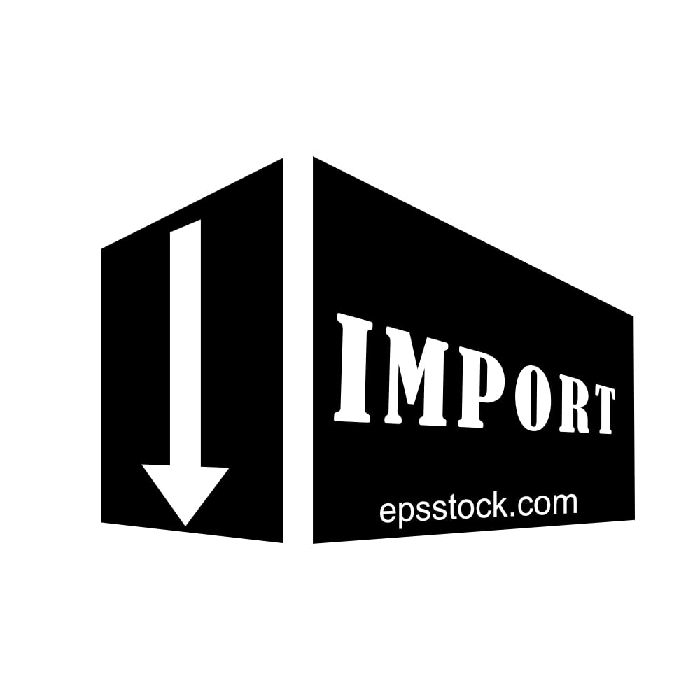 import symbol, black isolated vector silhouette