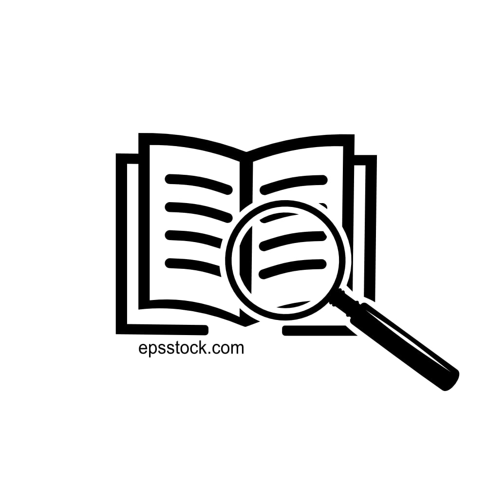 Literary critic symbol, black isolated vector silhouette
