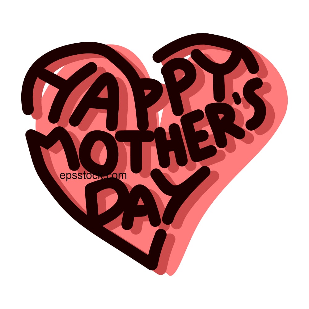 Cute Happy Mothers Day greeting card, color vector illustration