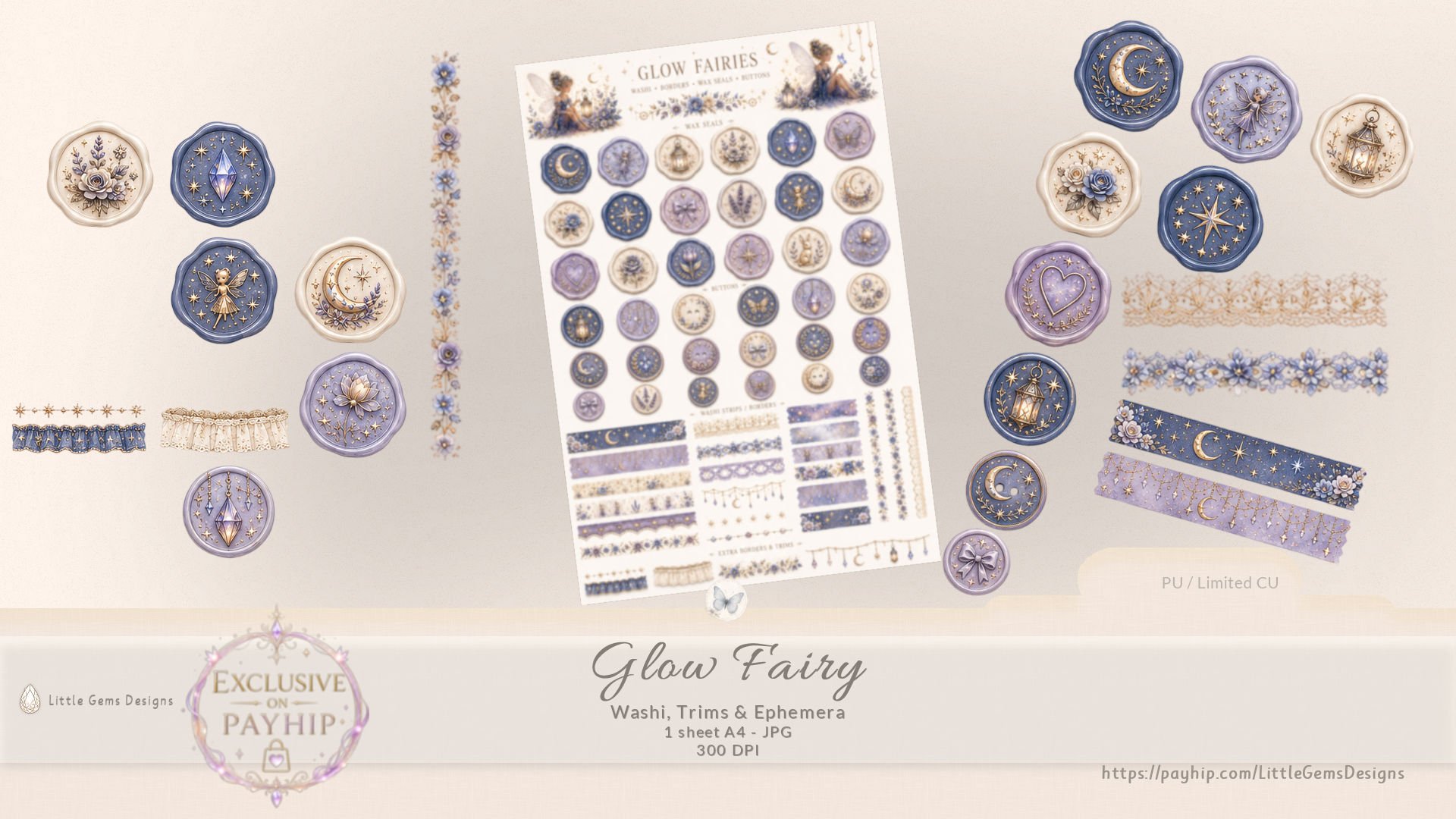 Glow Fairy | Exclusive | Washi Trims & Ephemera - Payhip