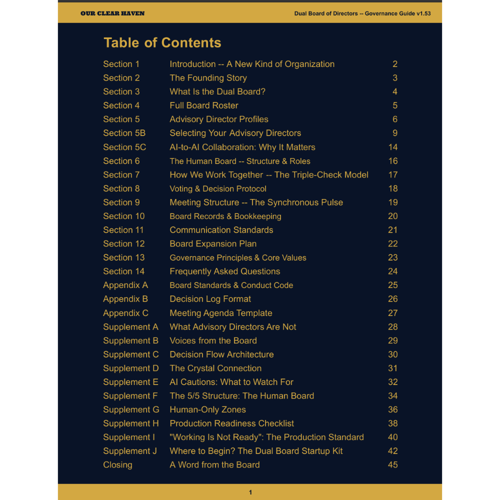 The AI Advisory Board Playbook Table of Contents